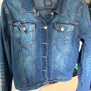 AQ Dark Wash Jean Jacket, size Large